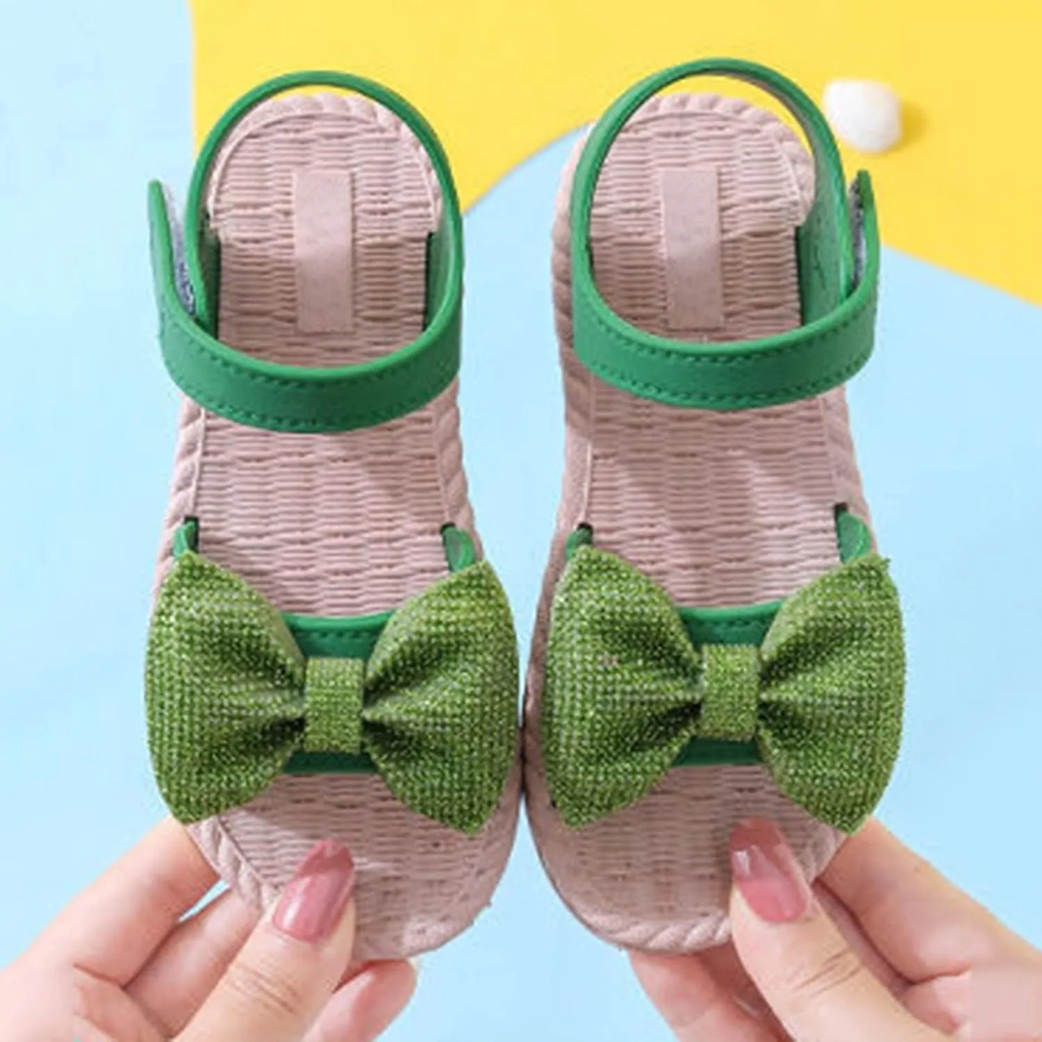 Toddler Kids Infant Girls Soild Bowknot Princress Shoes Soft Sole Non Slip Prewalker Beach Shoes 2 to 6 Years