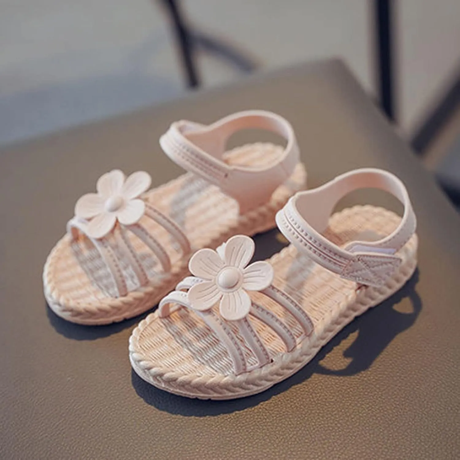 Toddler Kids Infant Girls Soild Flower Princress Shoes Soft Sole Non Slip First Walkers Prewalker Infant Jelly Sandals