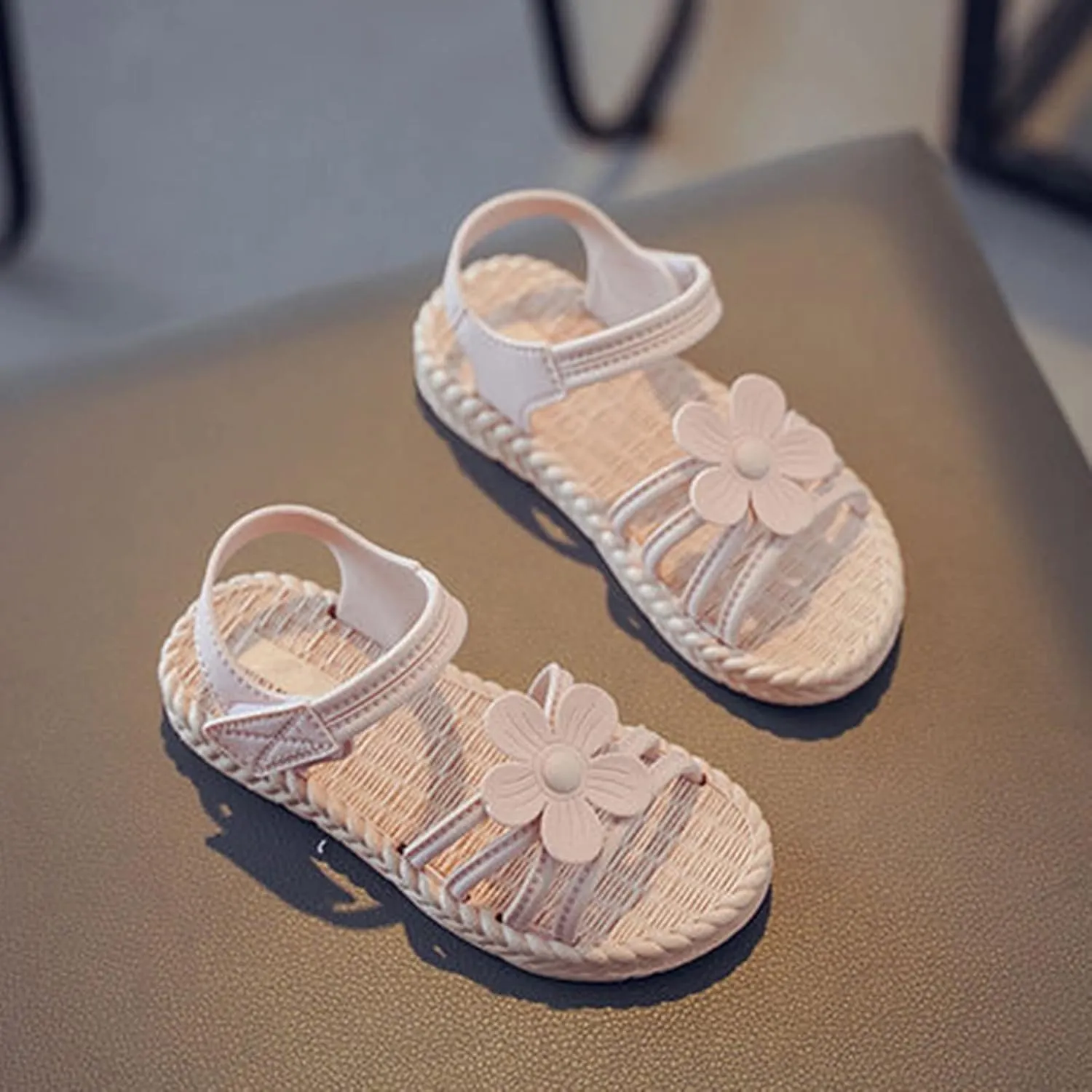 Toddler Kids Infant Girls Soild Flower Princress Shoes Soft Sole Non Slip First Walkers Prewalker Infant Jelly Sandals