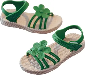 Toddler Kids Infant Girls Soild Flower Princress Shoes Soft Sole Non Slip First Walkers Prewalker Infant Jelly Sandals