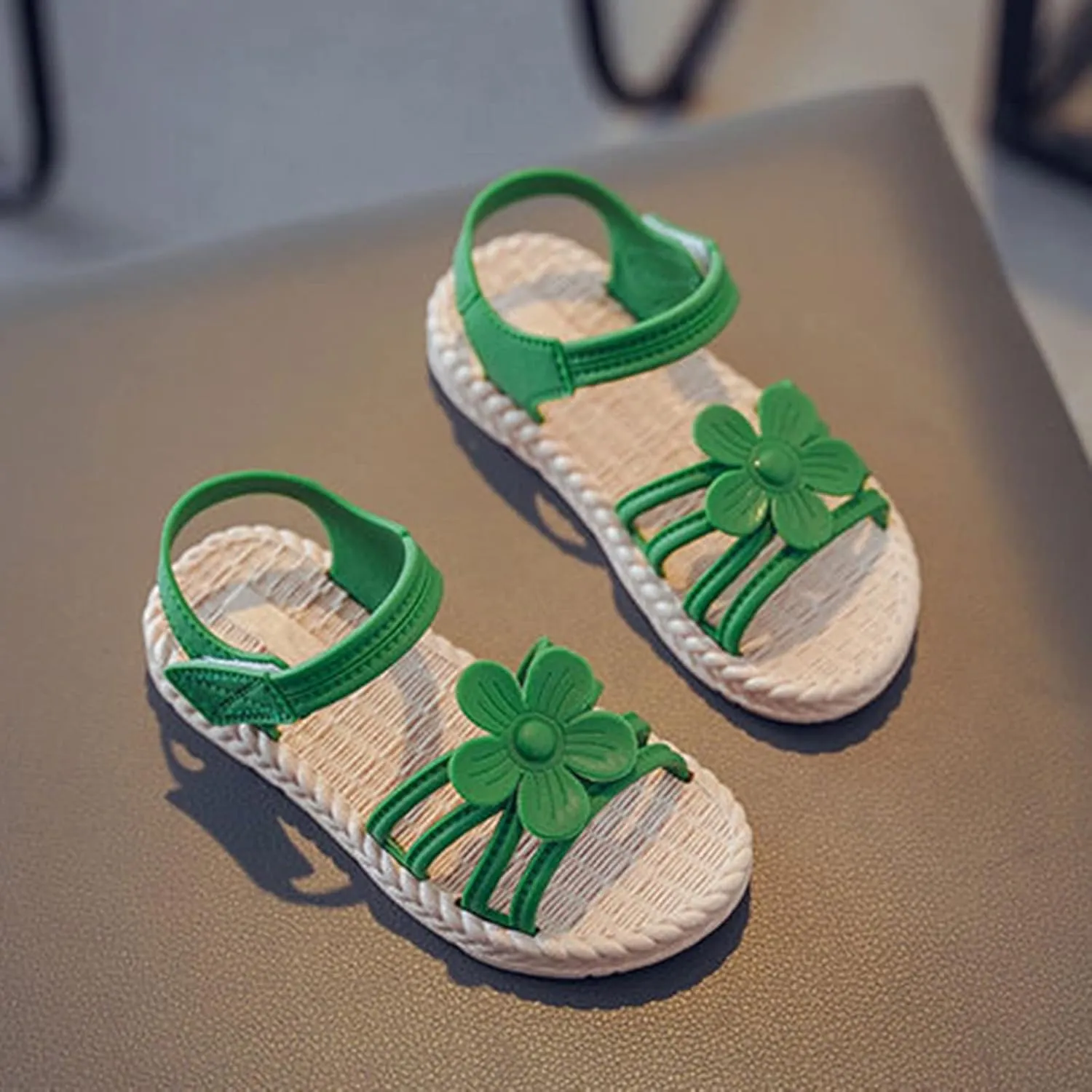Toddler Kids Infant Girls Soild Flower Princress Shoes Soft Sole Non Slip First Walkers Prewalker Infant Jelly Sandals