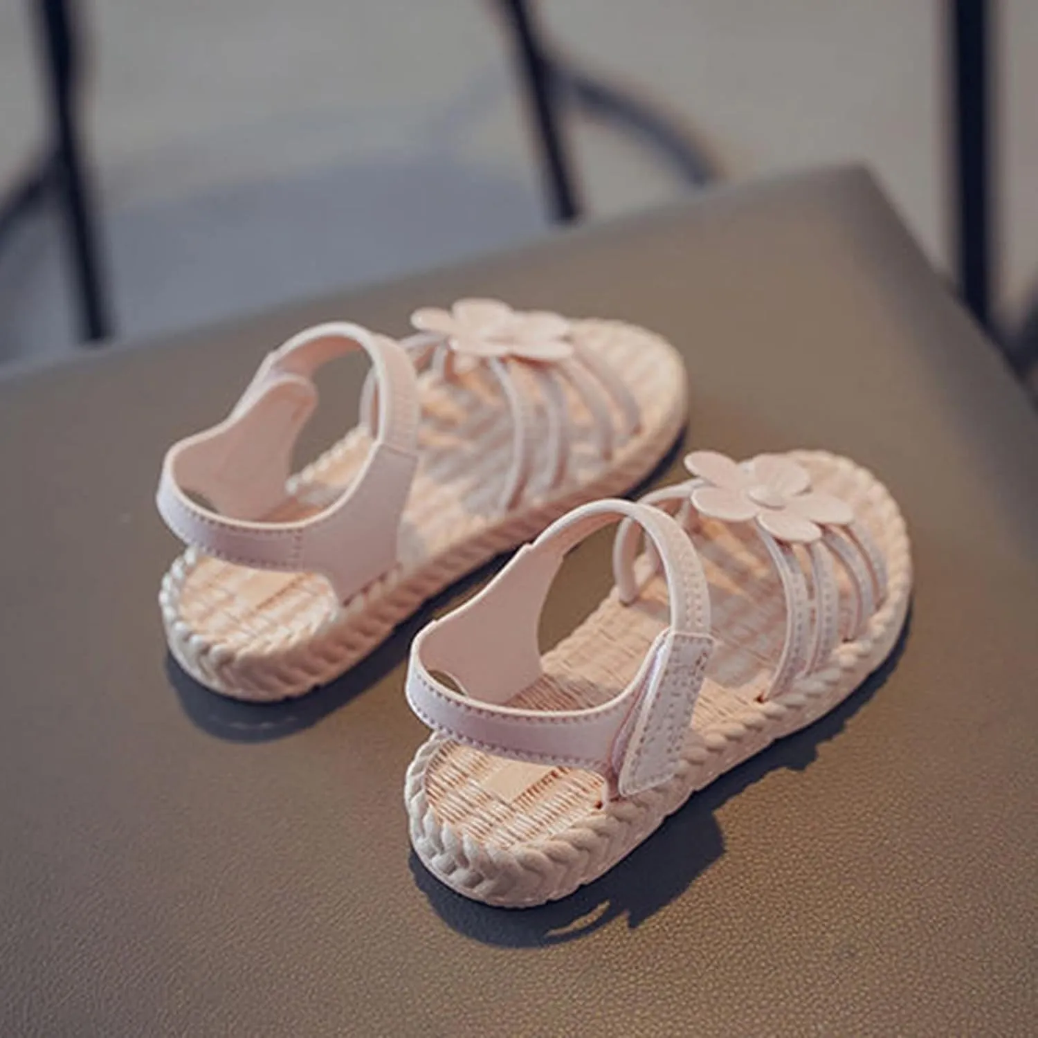 Toddler Kids Infant Girls Soild Flower Princress Shoes Soft Sole Non Slip First Walkers Prewalker Infant Jelly Sandals