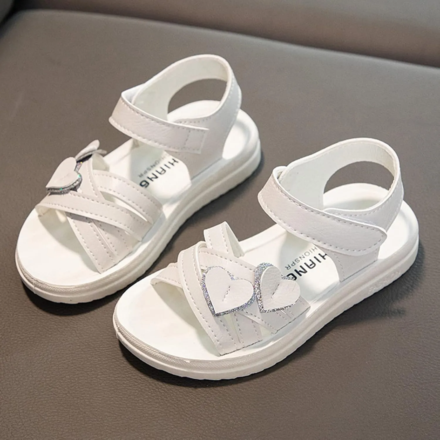 Toddler Mary Jane Love Decorative Thick Sole Sandals Soft Sole Comfortable Princess Sandals Baby Mary Jane Shoes