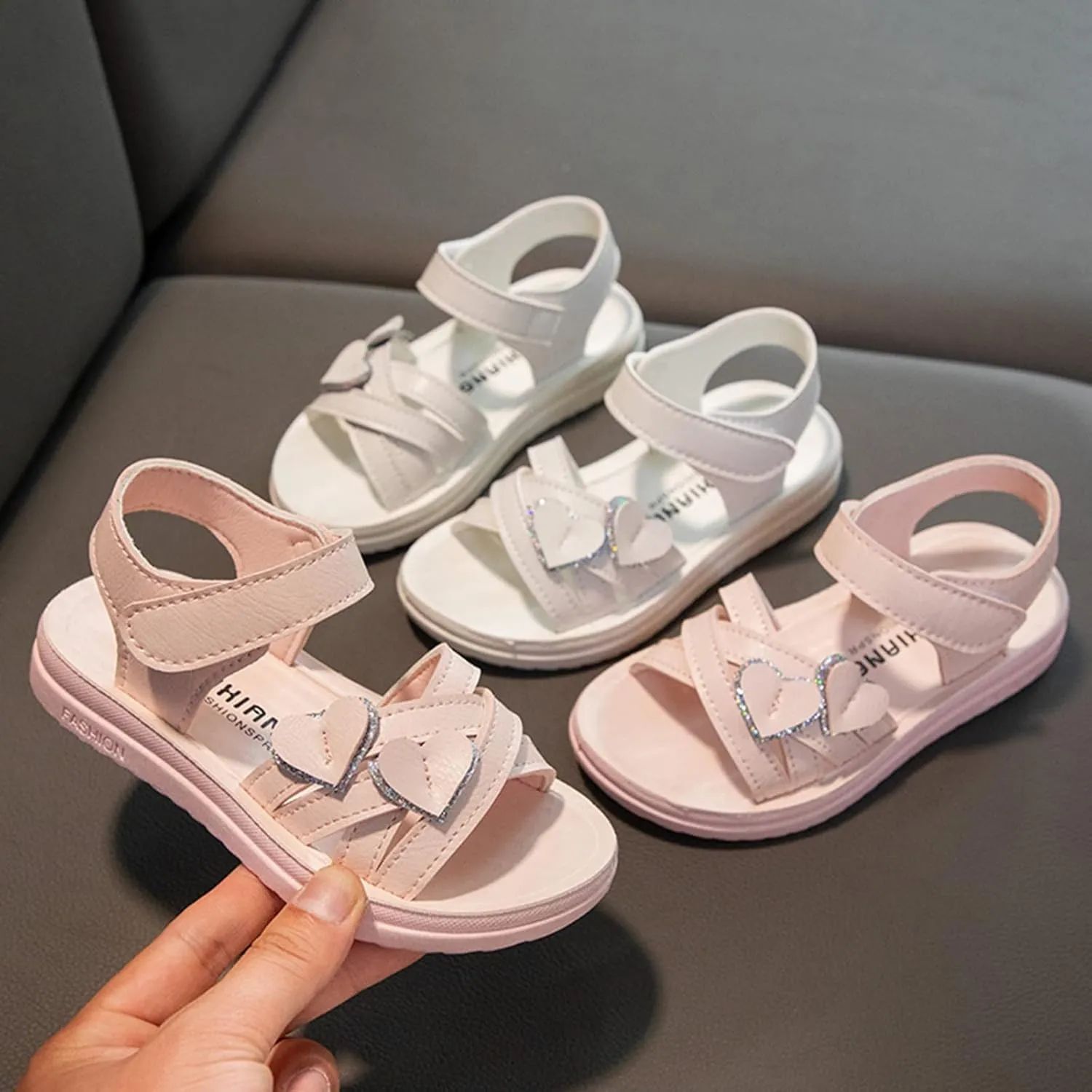 Toddler Mary Jane Love Decorative Thick Sole Sandals Soft Sole Comfortable Princess Sandals Baby Mary Jane Shoes