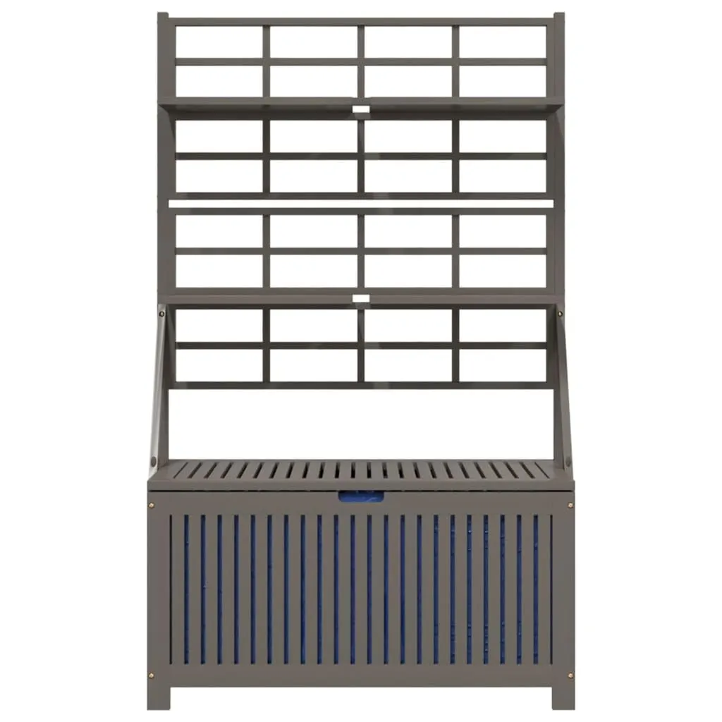vidaXL Acacia Wood Outdoor Storage Box with Trellis, Gray, Weather-Resistant