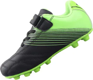 Vizari Soccer Cleats Boys Girls | Firm Ground Football Shoes | Light Secure Fit with Hook & Loop Strap | Toddlers, Little/Big Kid