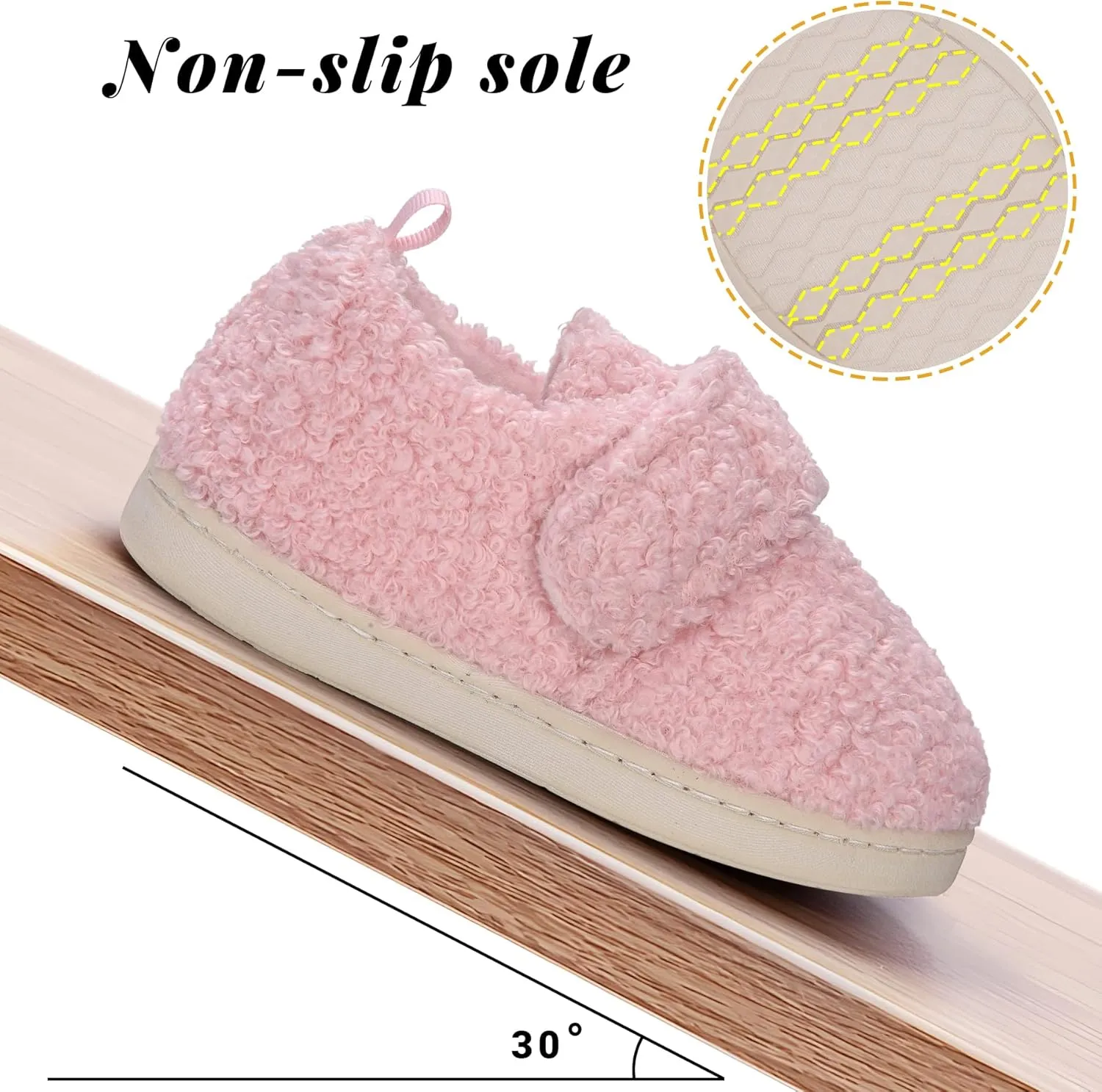 VONMAY Kids Cozy Toddler Fleece Slippers for Boys Girls, Soft & Warm Indoor Shoes with Adjustable Hook & Loop Closure  Perfect for Indoor & Outdoor