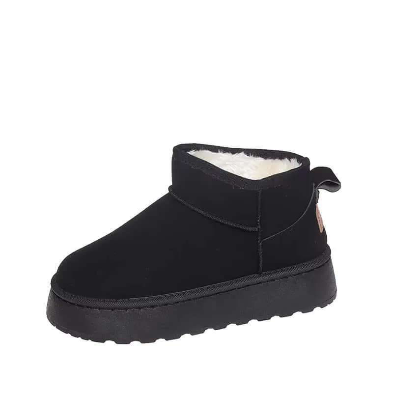 Women's Suede Ankle Boots: Plush, Slip-On, Rugged Sole